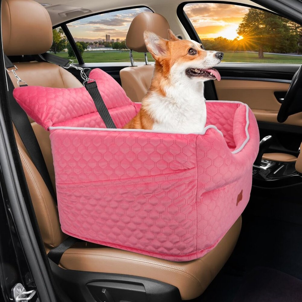 Dog Car Seat - Memory Foam Dog Booster Seat for Small Dogs Up to 25lbs